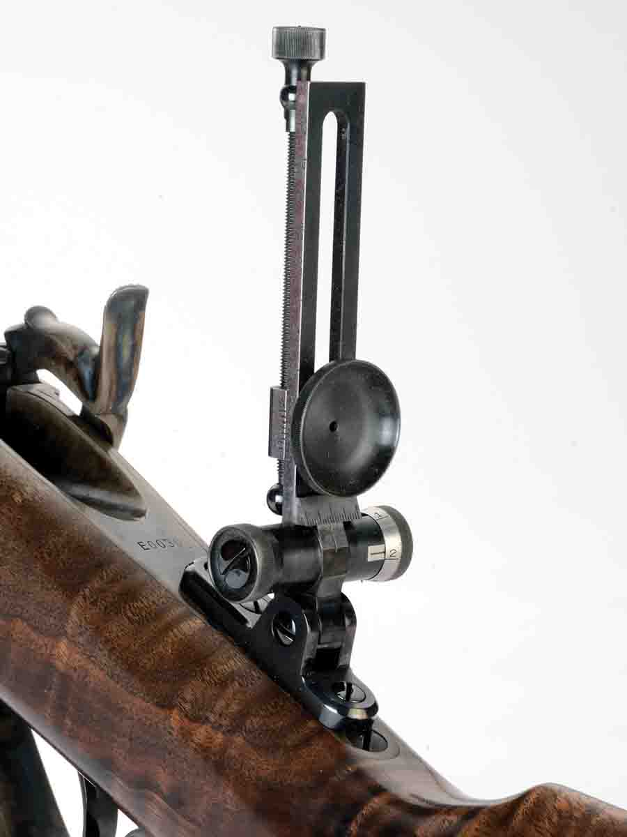 For hunting with his new Shiloh Model 1877 .45-70, Kirk Stovall equipped it with a mid-range Soule-style Vernier tang sight by Montana Vintage Arms.